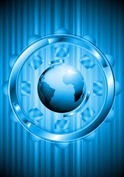Abstract technology design with globe. Vector background eps 10