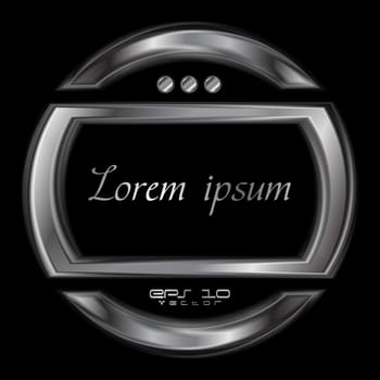 Abstract silver metallic shape. Vector logo eps 10
