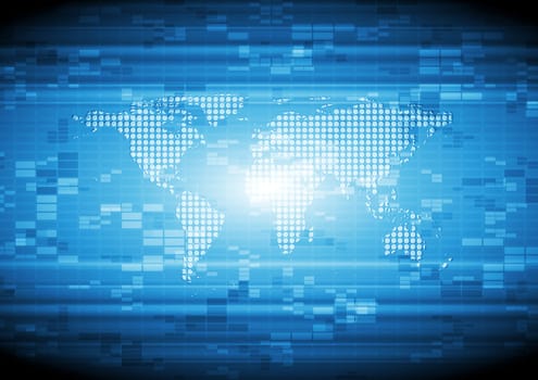 Modern technology design with world map. Eps 10 vector background