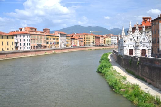 Church of Santa Maria della Spina by Arno river in Pisa, Tuscany in Italy
