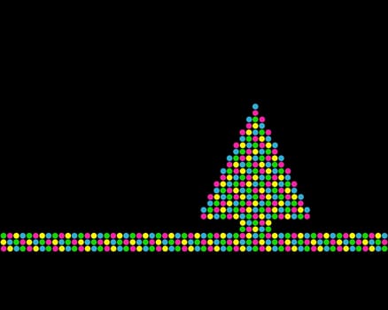 Christmas tree made of blue,yellow,red and green dots