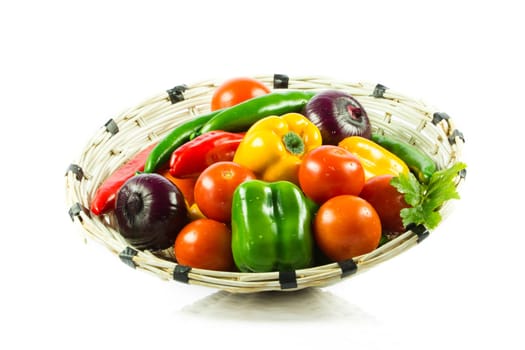 Fresh vegetable isolated on white background.  Healthy Eating. Seasonal organic raw vegetables.