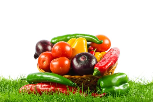 Fresh vegetable isolated on white background.  Healthy Eating. Seasonal organic raw vegetables.