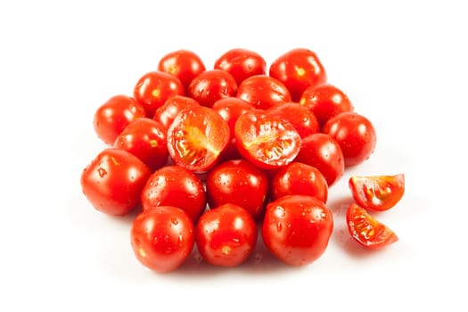 cherry tomatoes. fresh tomatoes on white background. red tomato
