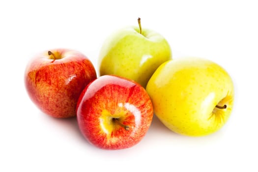 fresh colorful apples isolated on white background