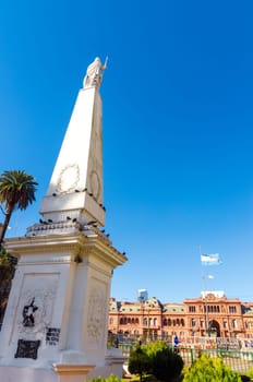 Plaza de May and the Casa Rosada in the center of Buenos Aires