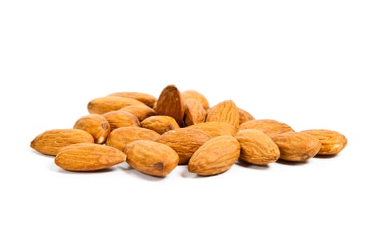 almonds isolated on the white background