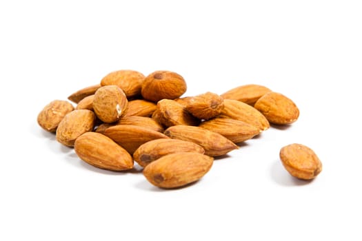almonds isolated on the white background