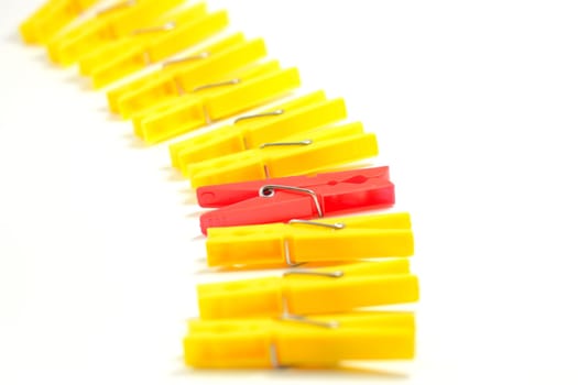 Clothespin in almost uniform coloring