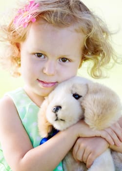 little girl with teddy bear