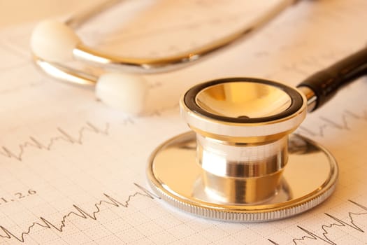 Stethoscope on EKG printout
