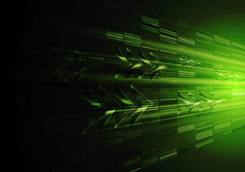 Dark green motion design with arrows. Vector tech background eps 10