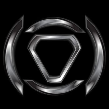 Abstract silver metallic shape. Vector logo eps 10