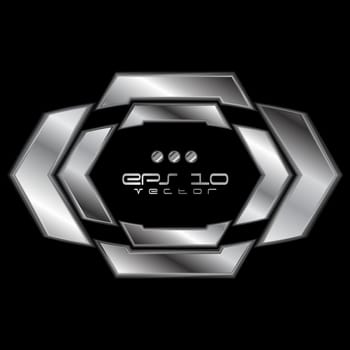 Abstract silver metallic shape. Vector logo eps 10