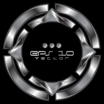 Abstract silver metallic shape. Vector logo eps 10