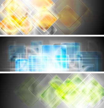 Glossy technology banners. Vector design eps 10