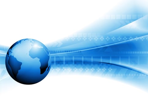 Bright technology design with globe. Gradient mesh included. Eps 10 vector background