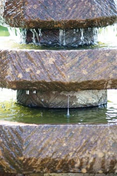 The photograph of water and water droplets at a well.