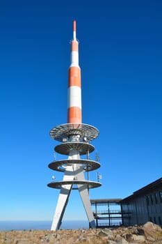Transmission mast on the summit of the Brocken