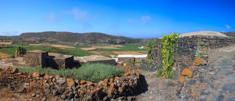 Dammuso, view of Monastero valley in Pantelleria, Sicily