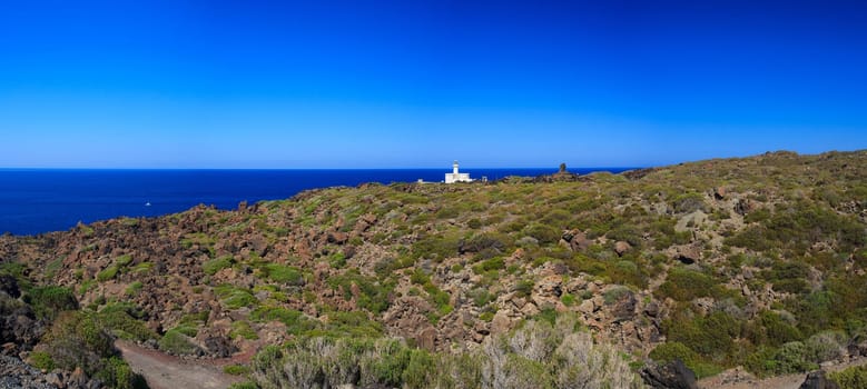 View of Lighthouse in the Pantelleria island, Sicily