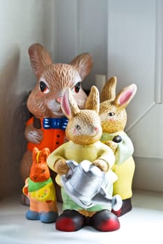 Family Rabbit as decoration for Easter