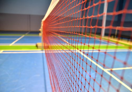 indoor badminton net close up