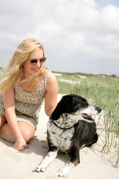 Young woman with dog