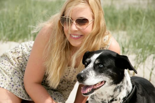 Young woman with dog