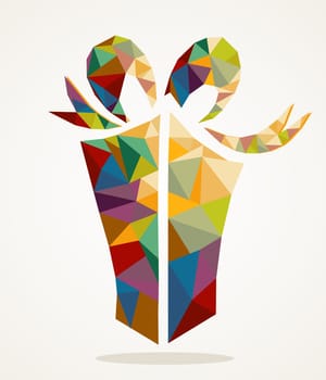 Isolated Merry Christmas colorful present geometric composition. EPS10 vector file organized in layers for easy editing.