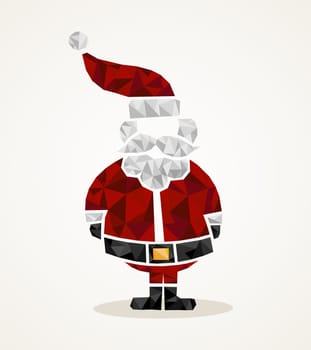 Isolated Merry Christmas colorful Santa Claus geometric composition. EPS10 vector file organized in layers for easy editing.