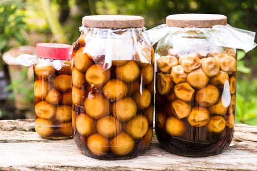 Pickled lemon in a glass jar