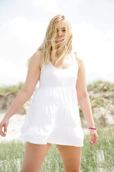 Young woman by the sea
