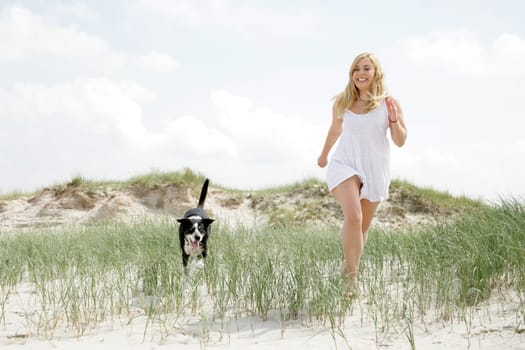 Young woman with dog
