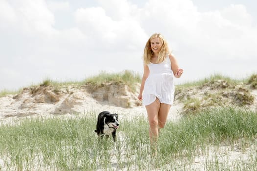 Young woman with dog