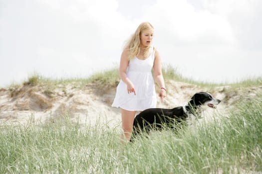 Young woman with dog