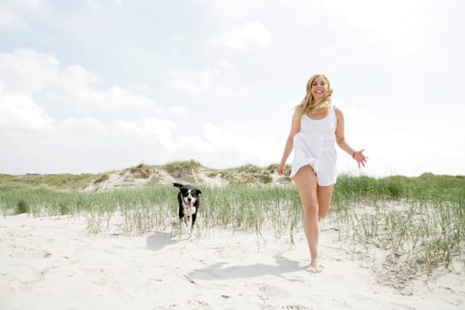 Young woman with dog