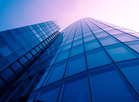 office buildings.  Modern glass building exterior
