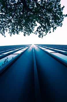 office buildings.  Modern glass building exterior