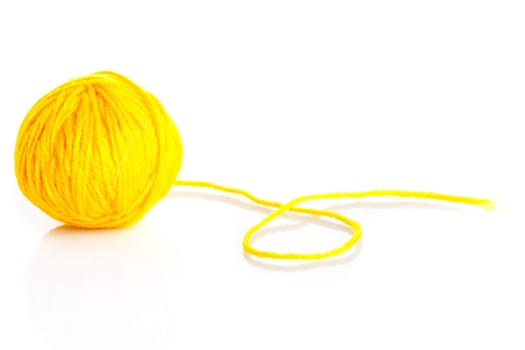 wool yarn ball isolated on white.  ball of yarn for knitting