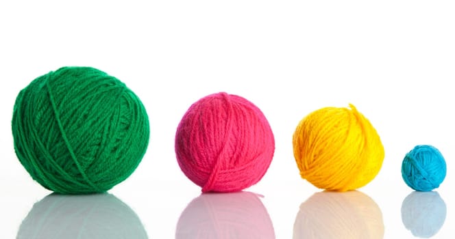 wool yarn ball isolated on white.  ball of yarn for knitting