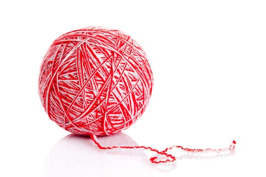 wool yarn ball isolated on white.  ball of yarn for knitting
