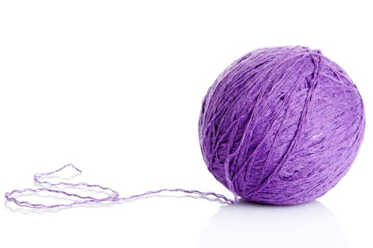 wool yarn ball isolated on white.  ball of yarn for knitting