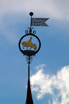 Weather vane on the town hall Blomberg
