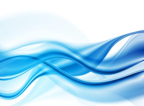 Abstract blue smooth waves. Vector background eps 10