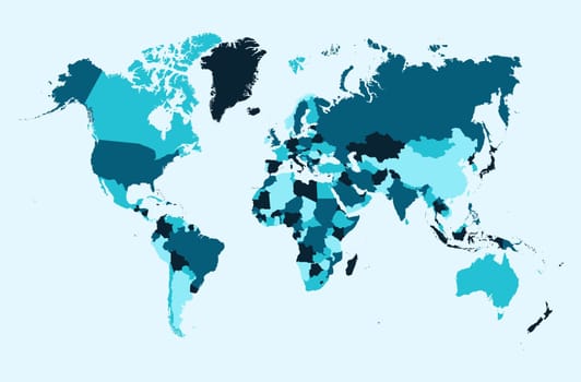 World map with GPS location pushpins travel elements illustration. EPS10 vector file organized in layers for easy editing..