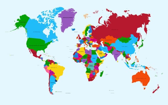 World map with GPS location pushpins travel elements illustration. EPS10 vector file organized in layers for easy editing..