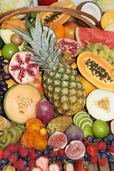 Tropical fruits in a basket