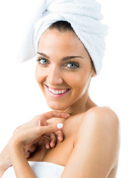 beautiful woman with no make up smiling