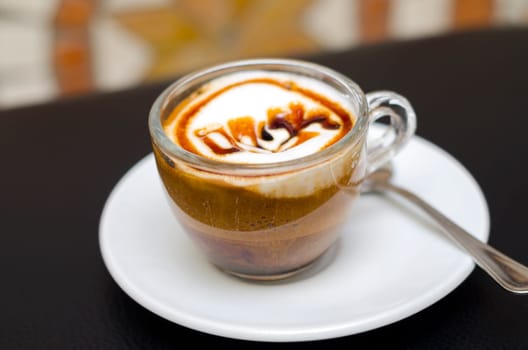 coffee with a clock design